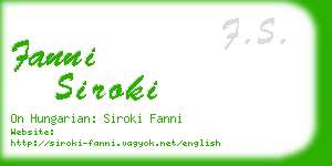 fanni siroki business card